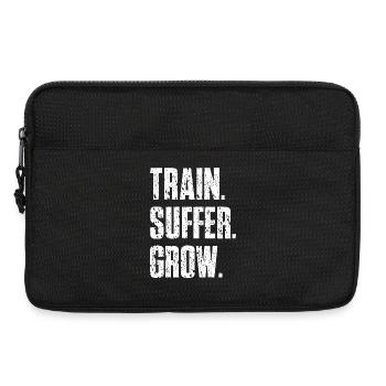 Train Suffer Grow Grunge Motto - White - Laptop bag 13" - black - Front