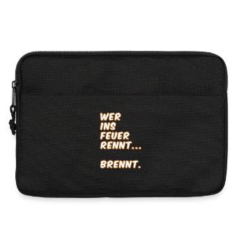 Wer ins Feuer Rennt – Flammen-Typo - Laptoptasche 13" - Schwarz - Vorne