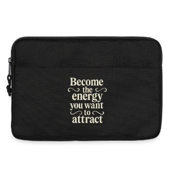 Texte de motivation en typographie vintage beige - Sacoche pour ordinateur portable 13 pouces - noir - Devant