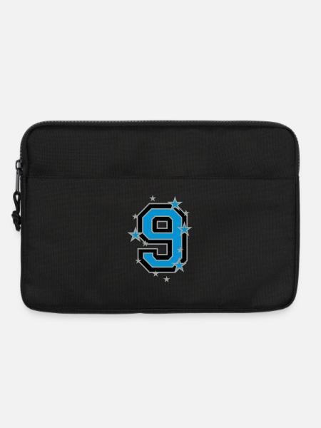 Mit Sterne verzierte Nummer Neun - Laptoptasche 13" - Schwarz