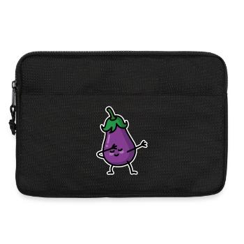 Aubergine eggplant dab dabbing - Laptoptasche 13" - Schwarz - Vorne