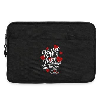 Kaffee und liebe heiß am besten Geschenk Herz - Laptoptasche 13" - Schwarz - Vorne