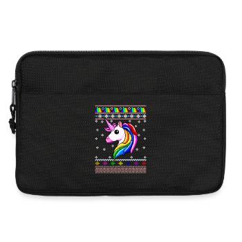Noël licorne - Sacoche pour ordinateur portable 13 pouces - noir - Devant