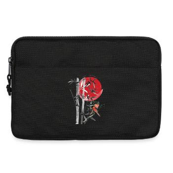 Rangée de bambou dans la lune rouge - Sacoche pour ordinateur portable 13 pouces - noir - Devant
