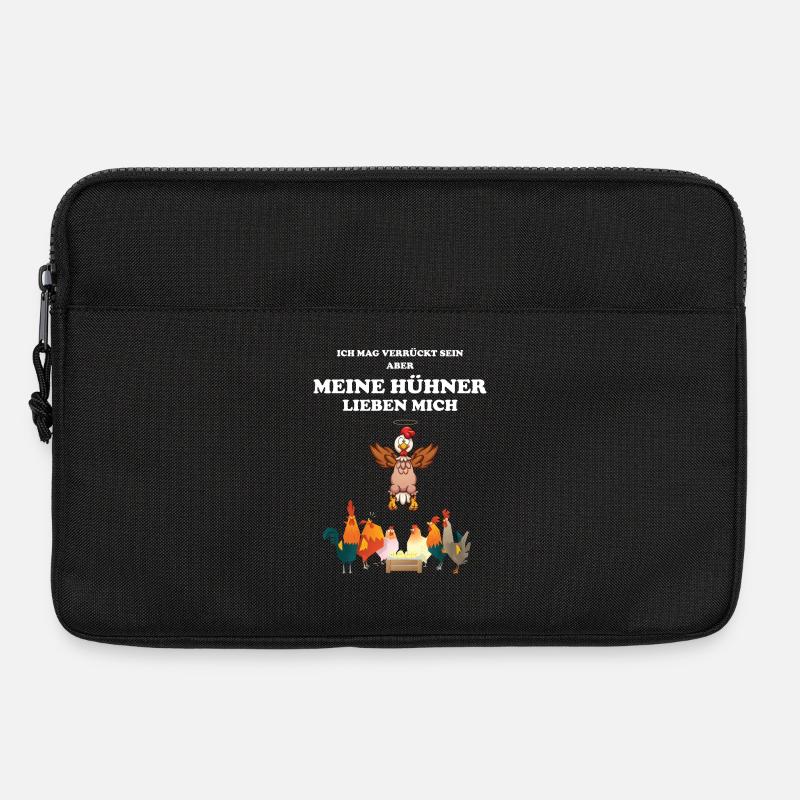 Meine Hühner lieben mich - Hahn Huhn Hühnerstall - Laptoptasche 13" - Schwarz