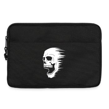 Crâne blanc et vitesse - Sacoche pour ordinateur portable 13 pouces - noir - Devant