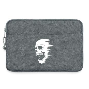 White skull and speed - Laptop bag 13" - heather grey - Front