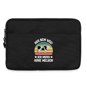 Kuh Kühe - Laptoptasche 13" - Schwarz - Vorne