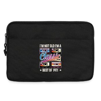 1971 Geburtsjahr Geburtstag Kassette Vintage - Laptoptasche 13" - Schwarz - Vorne