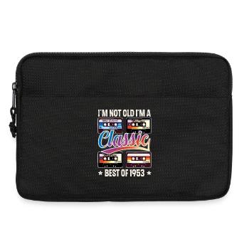 1953 Geburtsjahr Geburtstag Kassette Vintage - Laptoptasche 13" - Schwarz - Vorne
