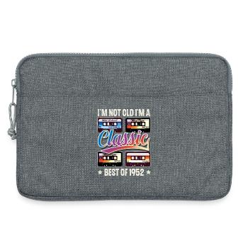 1952 Geburtsjahr Geburtstag Kassette Vintage - Laptoptasche 13" - Grau meliert - Vorne