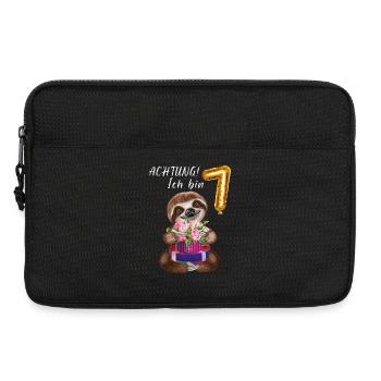 Ich bin sieben Faultier zum 7. Geburtstag - Laptoptasche 13" - Schwarz - Vorne