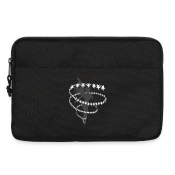 Fantasiegeschöpf, Elfensilhouette Sternenwirbel V1 - Laptoptasche 13" - Schwarz - Vorne