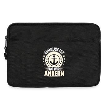 Zuhause Ist Wo Wir Ankern Segeln Schiff Boot - Laptoptasche 13" - Schwarz - Vorne