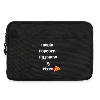 A movie, popcorn, pajamas and pizza - Laptop bag 13" - black - Front