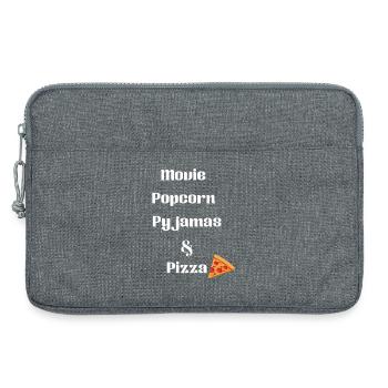 Ein Film, Popcorn, Pyjama und Pizza - Laptoptasche 13" - Grau meliert - Vorne
