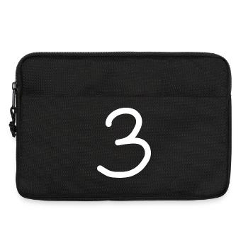 3 Nummer drei Zahl weiß Geburtstag - Laptoptasche 13" - Schwarz - Vorne