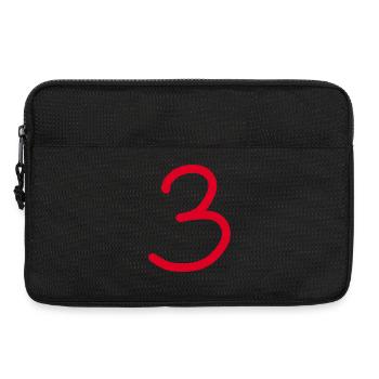 3 Nummer drei Zahl rot Geburtstag - Laptoptasche 13" - Schwarz - Vorne