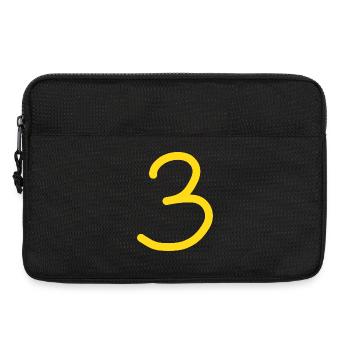 3 Nummer drei Zahl Geburtstag - Laptoptasche 13" - Schwarz - Vorne