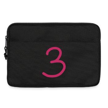 3 Nummer drei Zahl Geburtstag - Laptoptasche 13" - Schwarz - Vorne