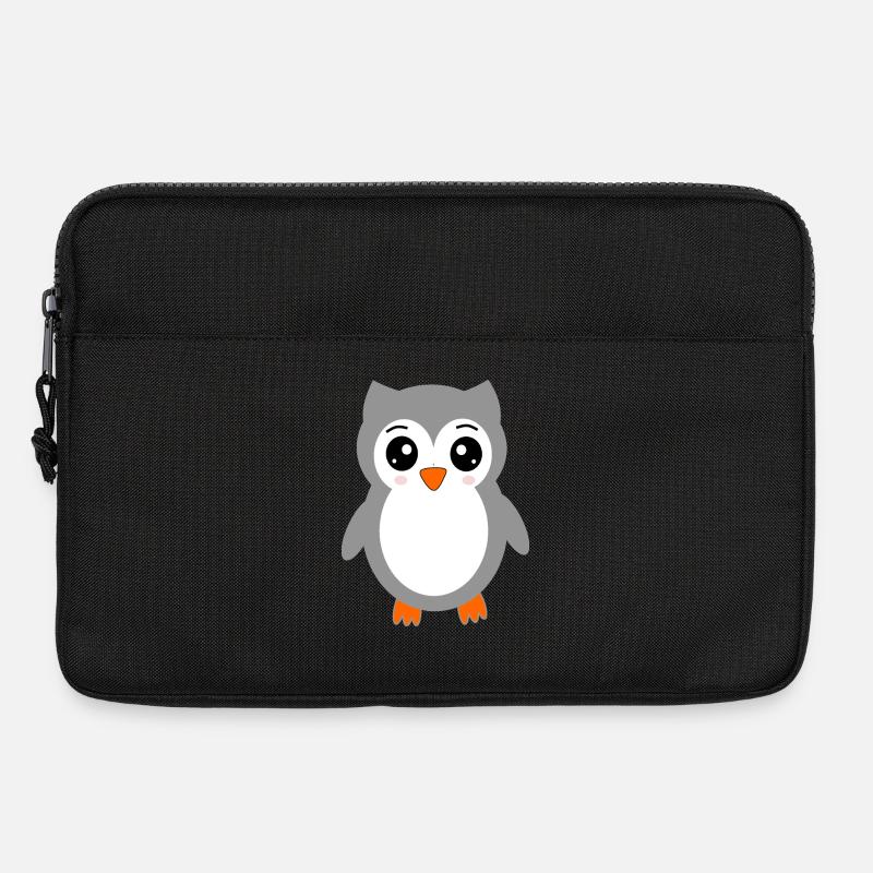 graue Eule - Laptoptasche 13" - Schwarz