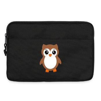 braune Eule Vogel Vogelschutz - Laptoptasche 13" - Schwarz - Vorne