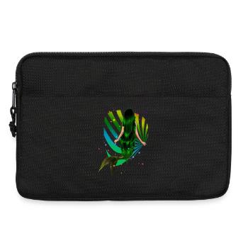 Sirène Arc-en-ciel vert Coquillage Mer - Sacoche pour ordinateur portable 13 pouces - noir - Devant