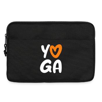 Yoga Heart Handwriting Comic Vector Meditation Fan - Laptop bag 13" - black - Front