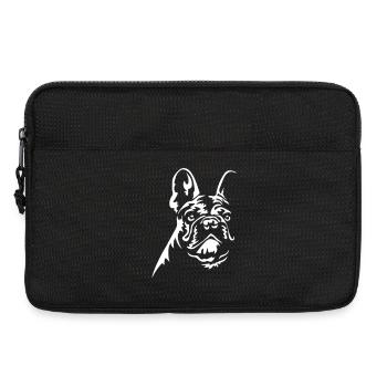 Tête de bouledogue français « Black Edition » - Sacoche pour ordinateur portable 13 pouces - noir - Devant