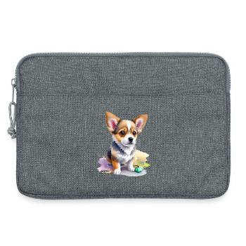 chien mignon - Sacoche pour ordinateur portable 13 pouces - gris chiné - Devant