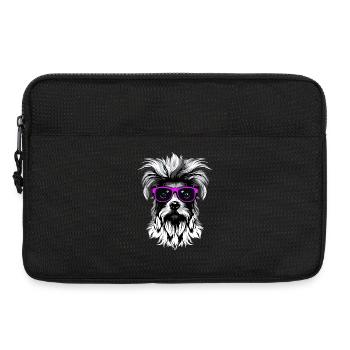 Hund mit Brille - Laptoptasche 13" - Schwarz - Vorne