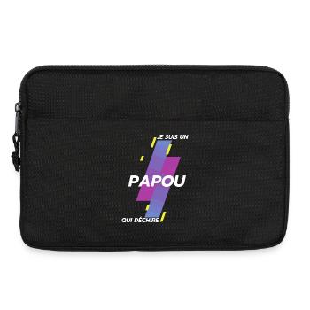 Je suis un Papou qui déchire Cadeau Humour Papy - Sacoche pour ordinateur portable 13 pouces - noir - Devant