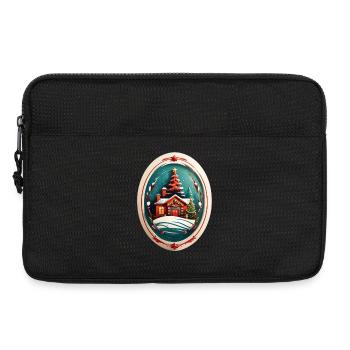 Cabane de Noël - Sacoche pour ordinateur portable 13 pouces - noir - Devant