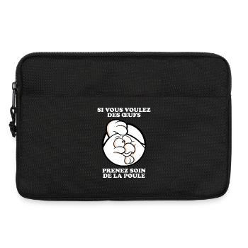 Prenez soin de la poule 2 (foncé) - Sacoche pour ordinateur portable 13 pouces - noir - Devant
