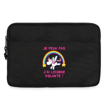 Je peux pas j'ai Licorne volante ! - Sacoche pour ordinateur portable 13 pouces - noir - Devant