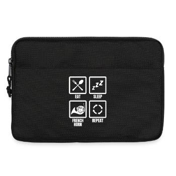 Eat Sleep French Horn Repeat - Laptop bag 13" - black - Front