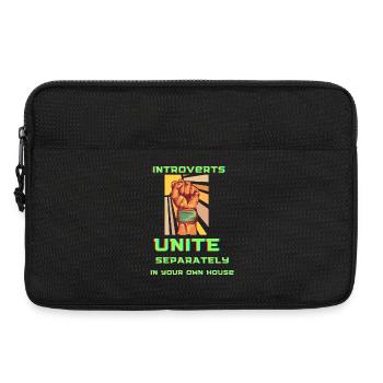 Introverts Unite: Homebound Fist - Laptoptasche 13" - Schwarz - Vorne