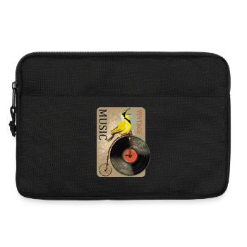 Vintage Musik Vogel Design - Laptoptasche 13" - Schwarz - Vorne