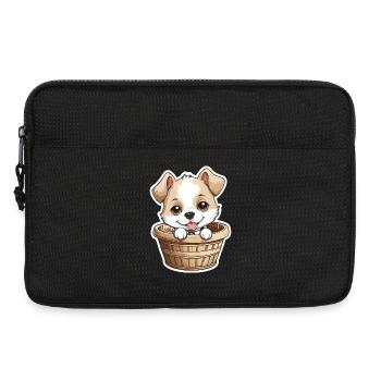 Chien mignon dans un panier pour chien - Sacoche pour ordinateur portable 13 pouces - noir - Devant
