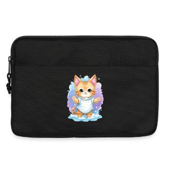 Mignon bébé chat - Sacoche pour ordinateur portable 13 pouces - noir - Devant