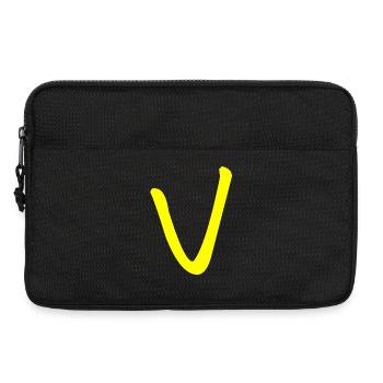 Buchstabe V - Laptoptasche 13" - Schwarz - Vorne