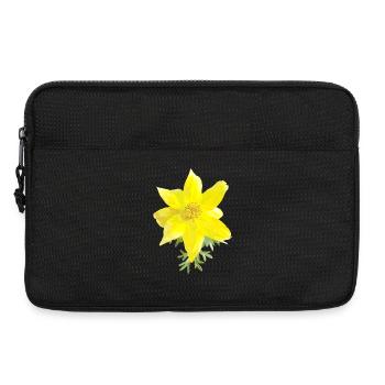 Gelbe Blüten-Aquarell - Laptoptasche 13" - Schwarz - Vorne