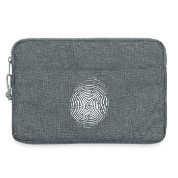 Empreinte digitale ADN pouce icône logo image - Sacoche pour ordinateur portable 13 pouces - gris chiné - Devant