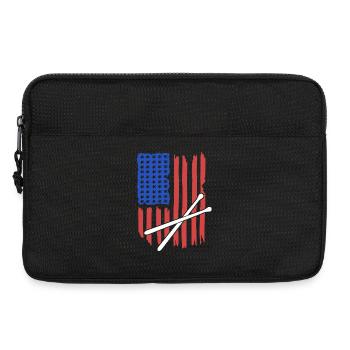 Drumstick Amerikanische Flagge - Laptoptasche 13" - Schwarz - Vorne