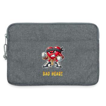 Design de gangster au mauvais cœur - Sacoche pour ordinateur portable 13 pouces - gris chiné - Devant