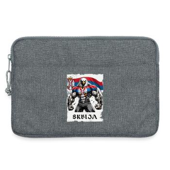 Serbia Eagle Bodybuilding Design - Laptop bag 13" - heather grey - Front