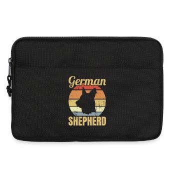 Retro Schäferhund - Laptoptasche 13" - Schwarz - Vorne