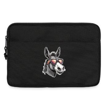 Sonnenbrillen-Esel Hipster - Laptoptasche 13" - Schwarz - Vorne