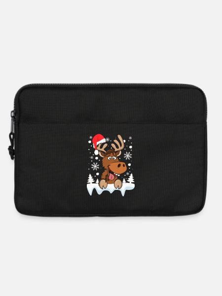 Cooles Rentier Weihnachtsmütze Schnee Weihnachten - Laptoptasche 13" - Schwarz