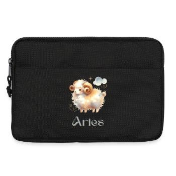 Elegantes Aries Sternzeichen Aquarell Geschenk - Laptoptasche 13" - Schwarz - Vorne